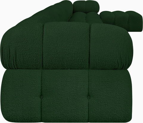 Darcy 204" Green Boucle Fabric Upholstered Sectional, 7-Piece (Style 2)