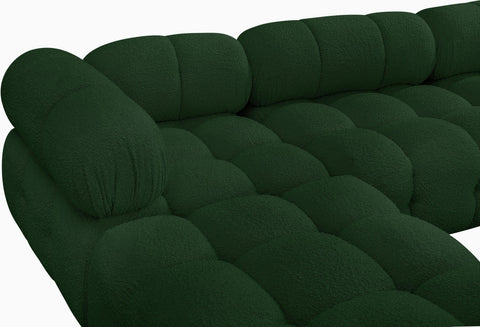 Darcy 204" Green Boucle Fabric Upholstered Sectional, 7-Piece (Style 2)