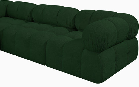 Darcy 136" Green Boucle Fabric Upholstered Sectional, 7-Piece