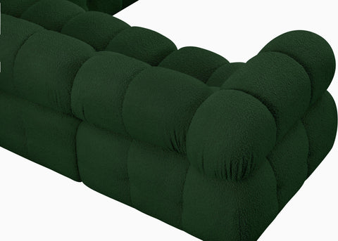 Darcy 136" Green Boucle Fabric Upholstered Sectional, 7-Piece