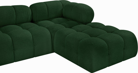 Darcy 136" Green Boucle Fabric Upholstered Sectional, 7-Piece