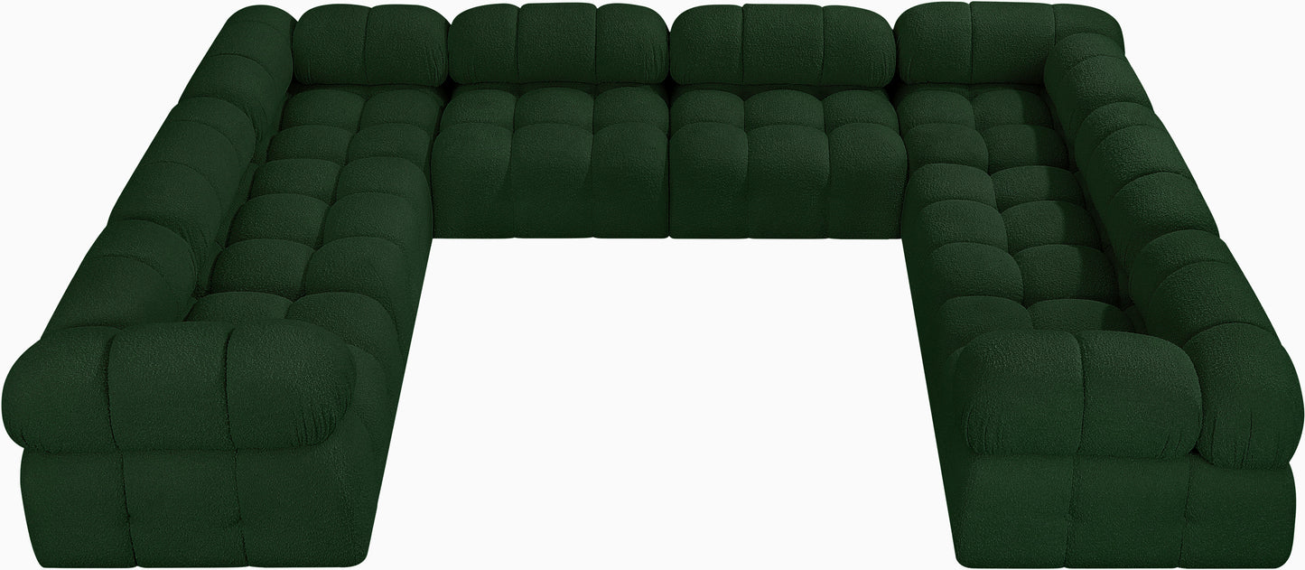 niya green boucle fabric modular sectional sec8a