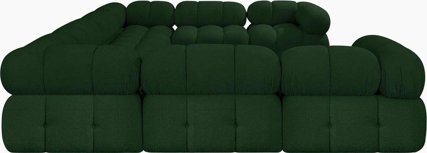 niya green boucle fabric modular sectional sec8a