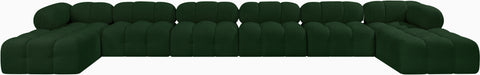 Darcy 204" Green Boucle Fabric Upholstered Sectional, 8-Piece