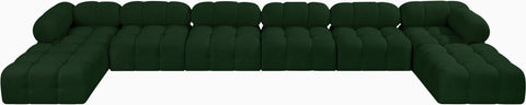 Darcy 204" Green Boucle Fabric Upholstered Sectional, 8-Piece