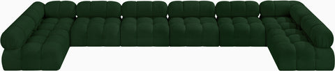 Darcy 204" Green Boucle Fabric Upholstered Sectional, 8-Piece