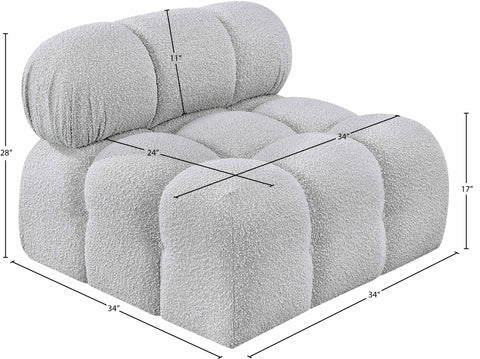 Darcy Grey Boucle Fabric Upholstered Armless Chair, 1 Piece
