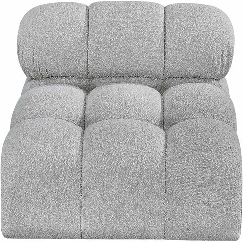 Niya Grey Boucle Fabric Armless Armless