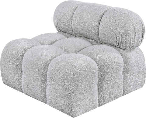 Niya Grey Boucle Fabric Armless Armless
