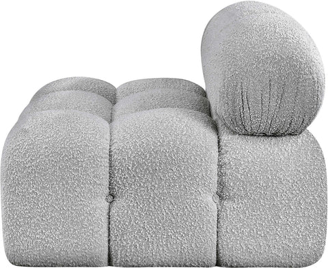Niya Grey Boucle Fabric Armless Armless