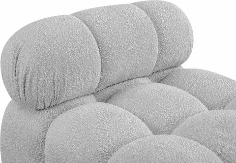 Niya Grey Boucle Fabric Armless Armless