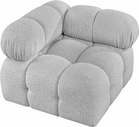 Niya Grey Boucle Fabric Corner Corner