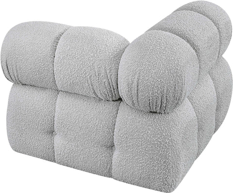 Niya Grey Boucle Fabric Corner Corner
