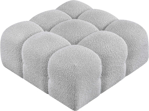 Niya Grey Boucle Fabric Ottoman Ott