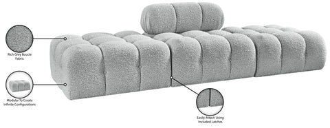 Darcy 102" Grey Boucle Fabric Upholstered Sofa, 3-Piece (Style 2)