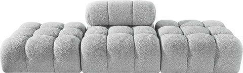 Darcy 102" Grey Boucle Fabric Upholstered Sofa, 3-Piece (Style 2)