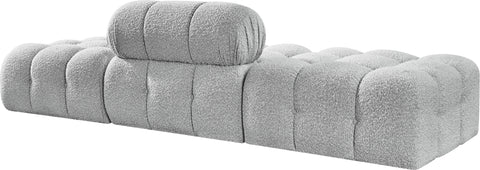 Darcy 102" Grey Boucle Fabric Upholstered Sofa, 3-Piece (Style 2)