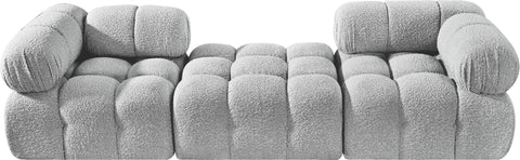 Darcy 102" Grey Boucle Fabric Upholstered Sofa, 3-Piece (Style 3)