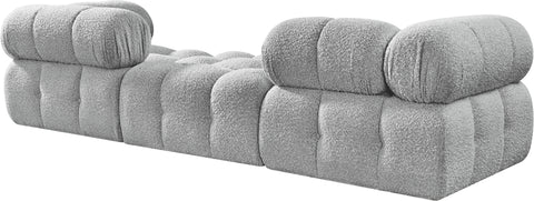 Darcy 102" Grey Boucle Fabric Upholstered Sofa, 3-Piece (Style 3)