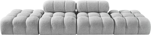 Darcy 136" Grey Boucle Fabric Upholstered Sofa, 4-Piece (Style 2)
