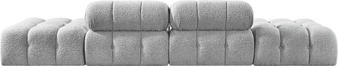 Darcy 136" Grey Boucle Fabric Upholstered Sofa, 4-Piece (Style 2)