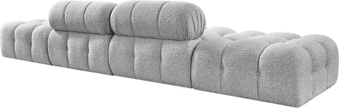 Darcy 136" Grey Boucle Fabric Upholstered Sofa, 4-Piece (Style 2)