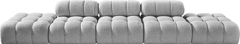 Darcy 170" Grey Boucle Fabric Upholstered Sofa, 5-Piece