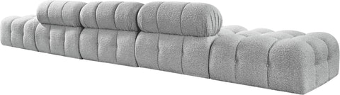 Darcy 170" Grey Boucle Fabric Upholstered Sofa, 5-Piece