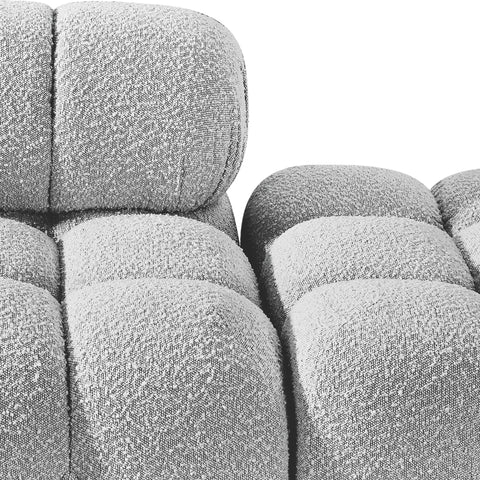 Darcy 170" Grey Boucle Fabric Upholstered Sofa, 5-Piece