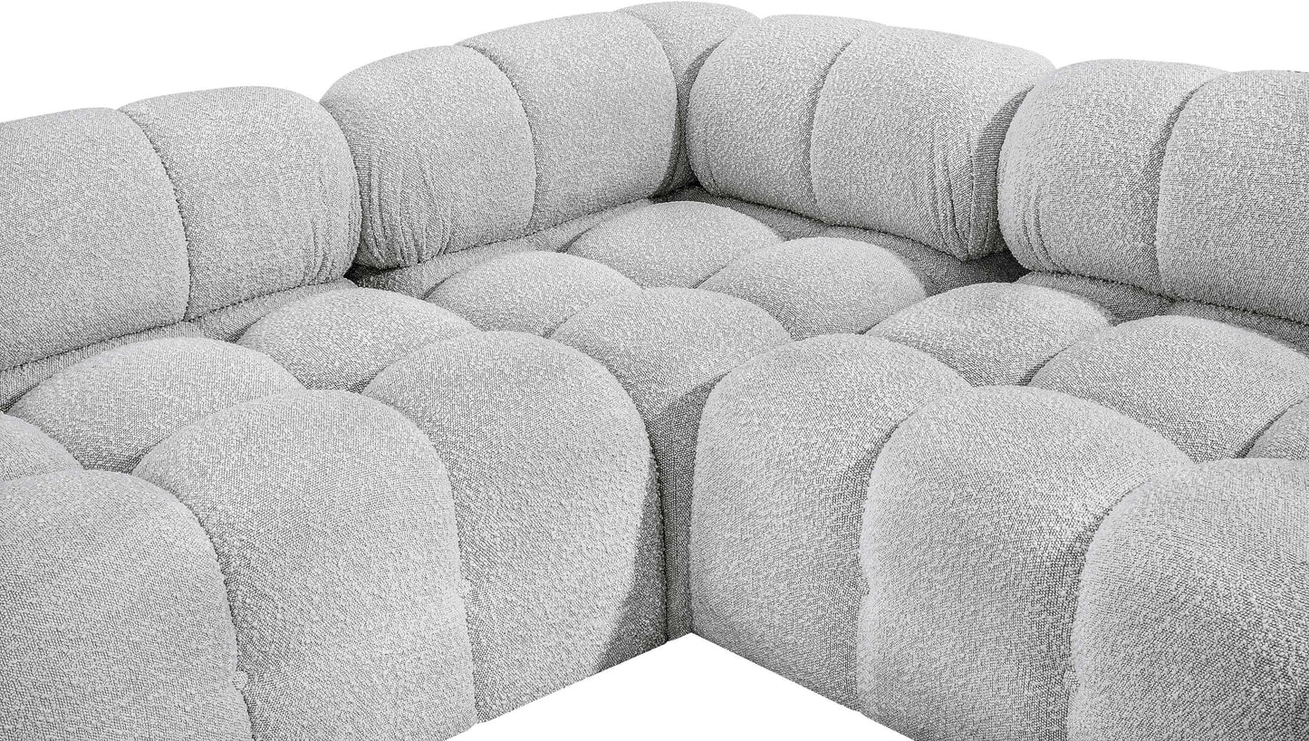 niya grey boucle fabric modular sectional sec4a