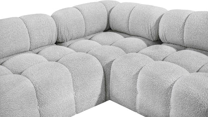 Niya Grey Boucle Fabric Modular Sectional Sec4A