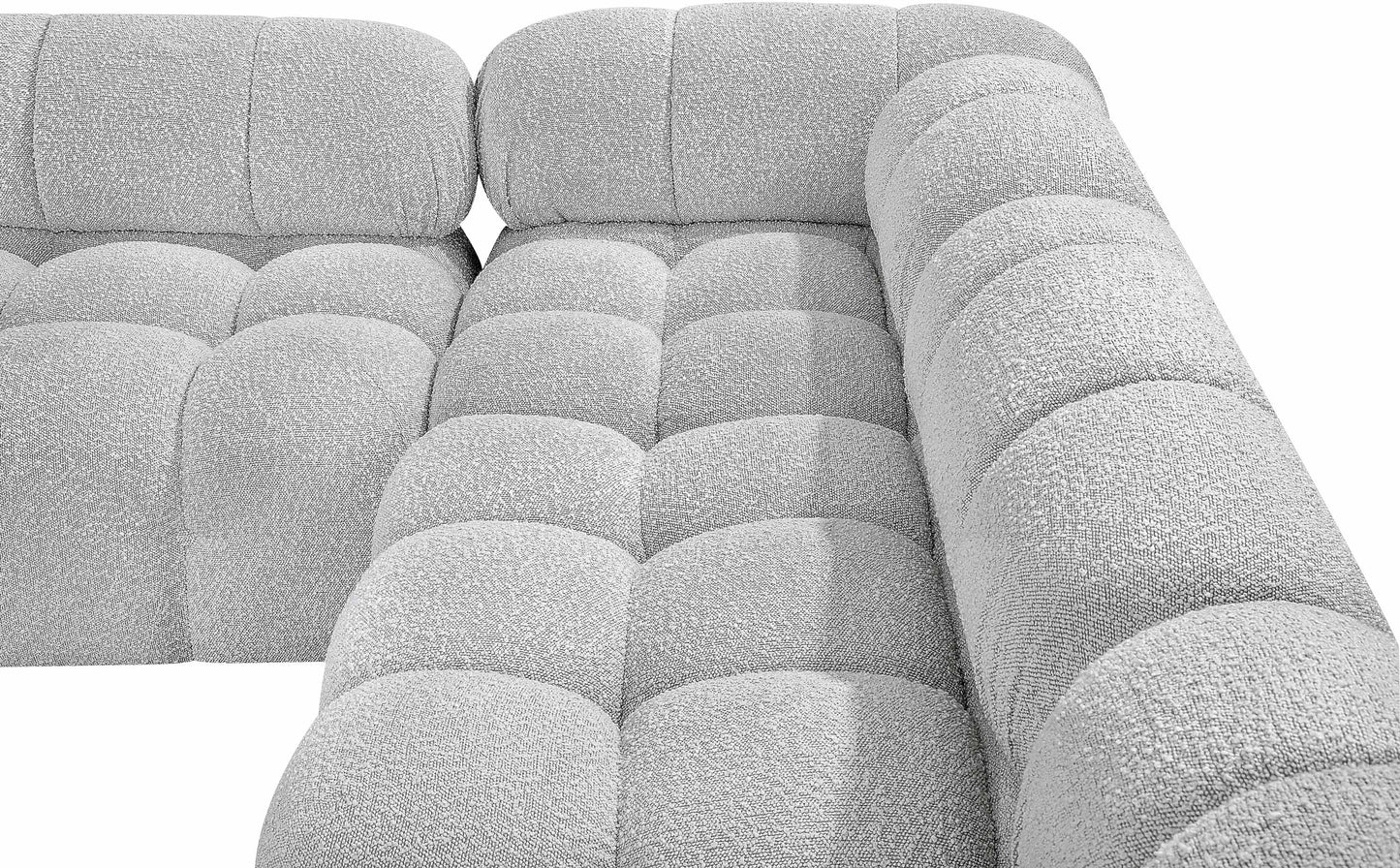 niya grey boucle fabric modular sectional sec4a