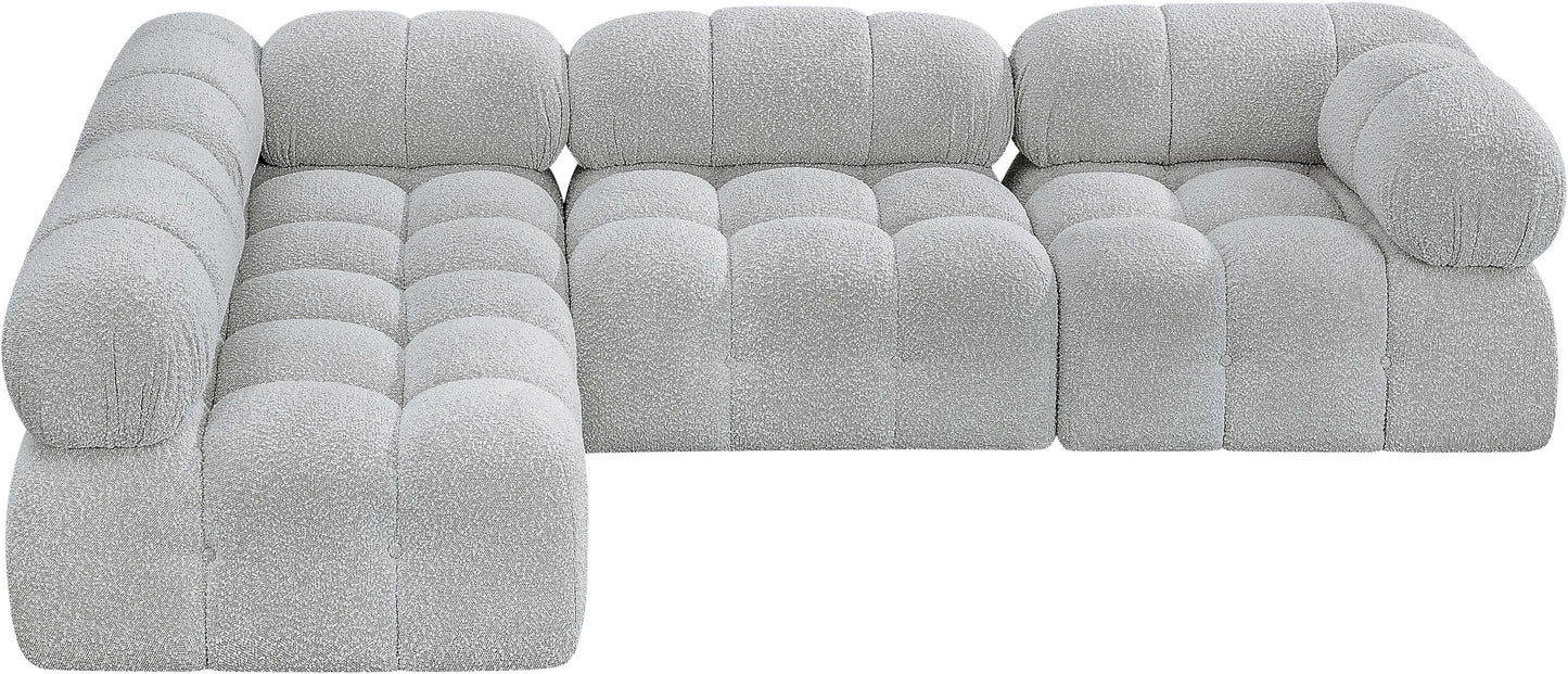 niya grey boucle fabric modular sectional sec4a