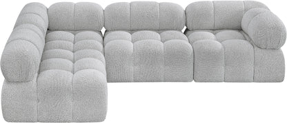 Niya Grey Boucle Fabric Modular Sectional Sec4A