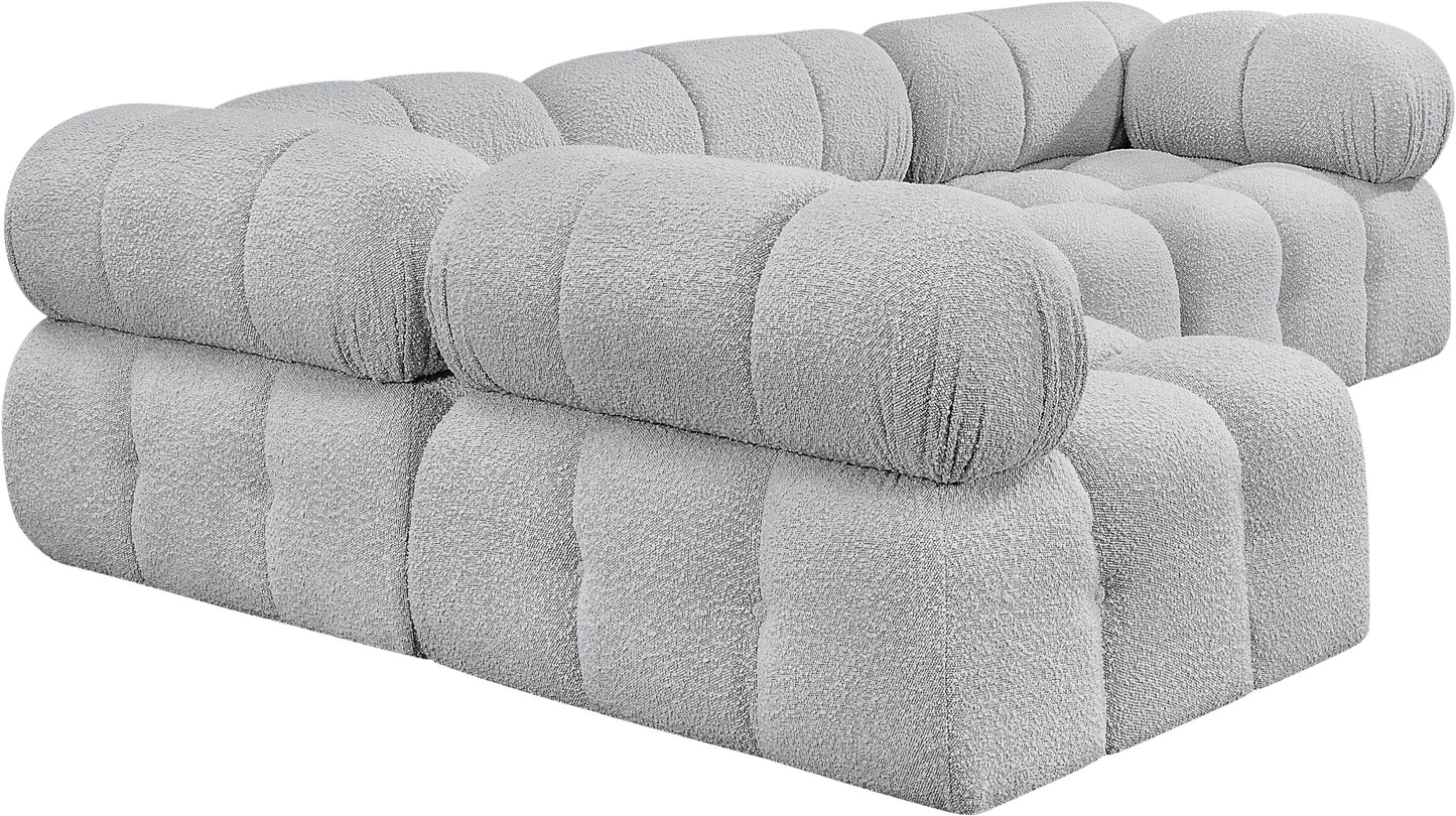 niya grey boucle fabric modular sectional sec4a