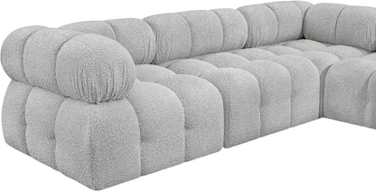 Niya Grey Boucle Fabric Modular Sectional Sec4B