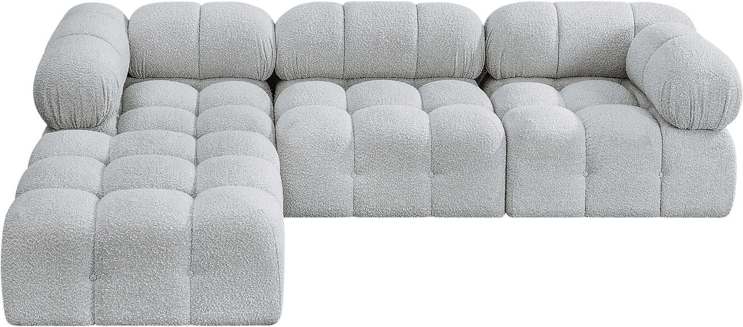 niya grey boucle fabric modular sectional sec4b