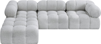 Niya Grey Boucle Fabric Modular Sectional Sec4B