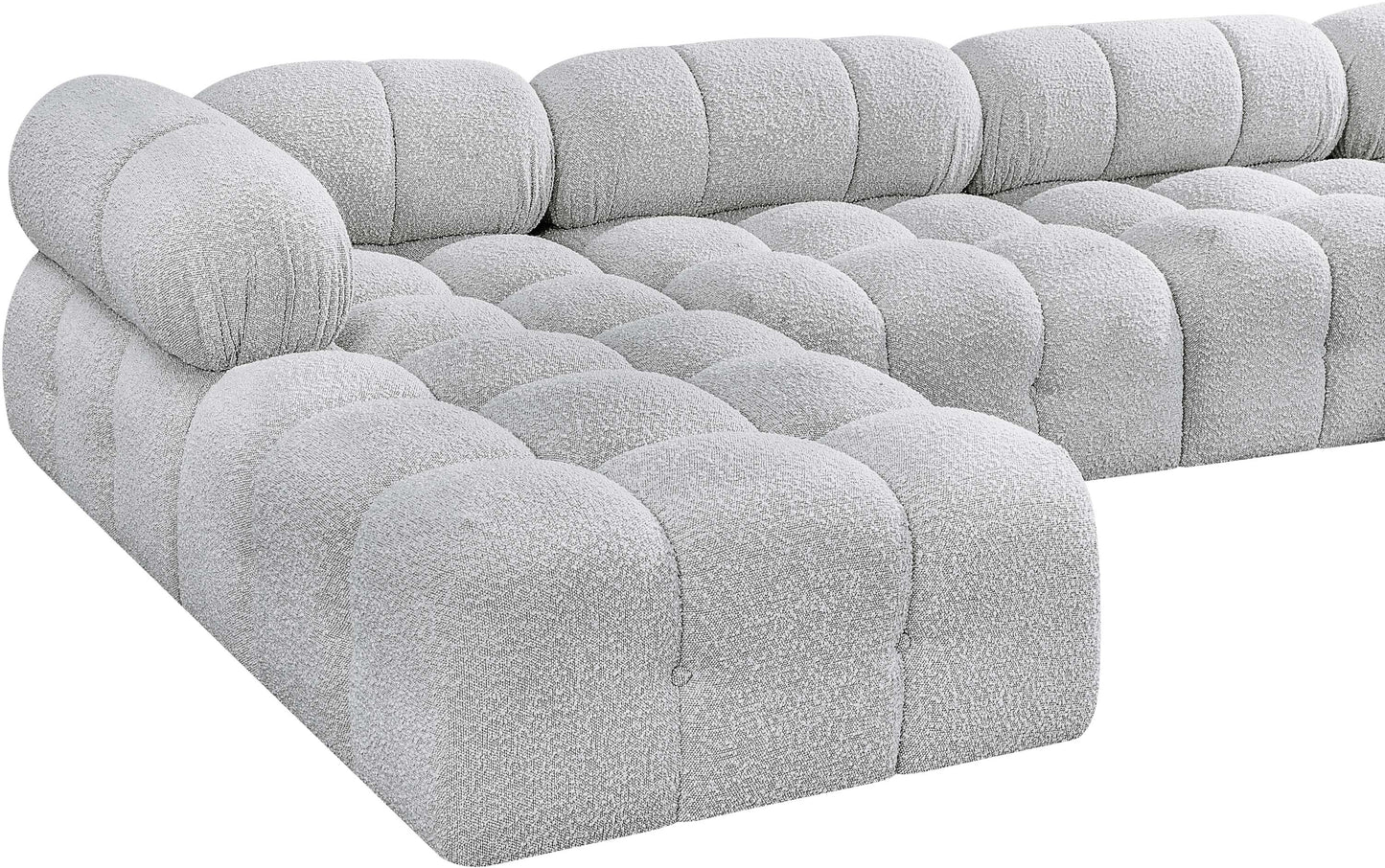 niya grey boucle fabric modular sectional sec4b