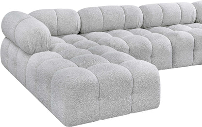 Niya Grey Boucle Fabric Modular Sectional Sec4B