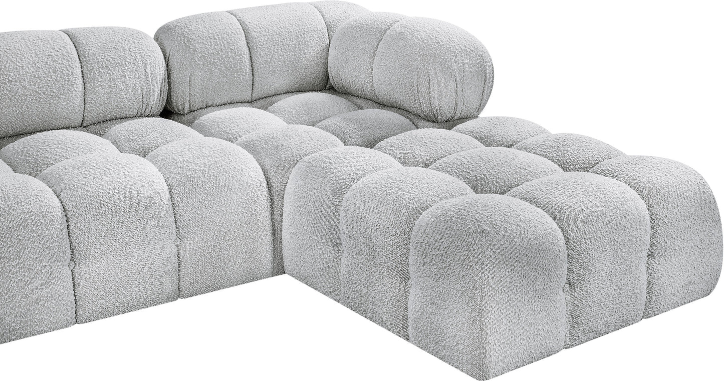 niya grey boucle fabric modular sectional sec4b