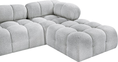 Niya Grey Boucle Fabric Modular Sectional Sec4B