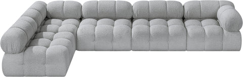 Niya Grey Boucle Fabric Modular Sectional Sec5A