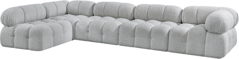 Niya Grey Boucle Fabric Modular Sectional Sec5A