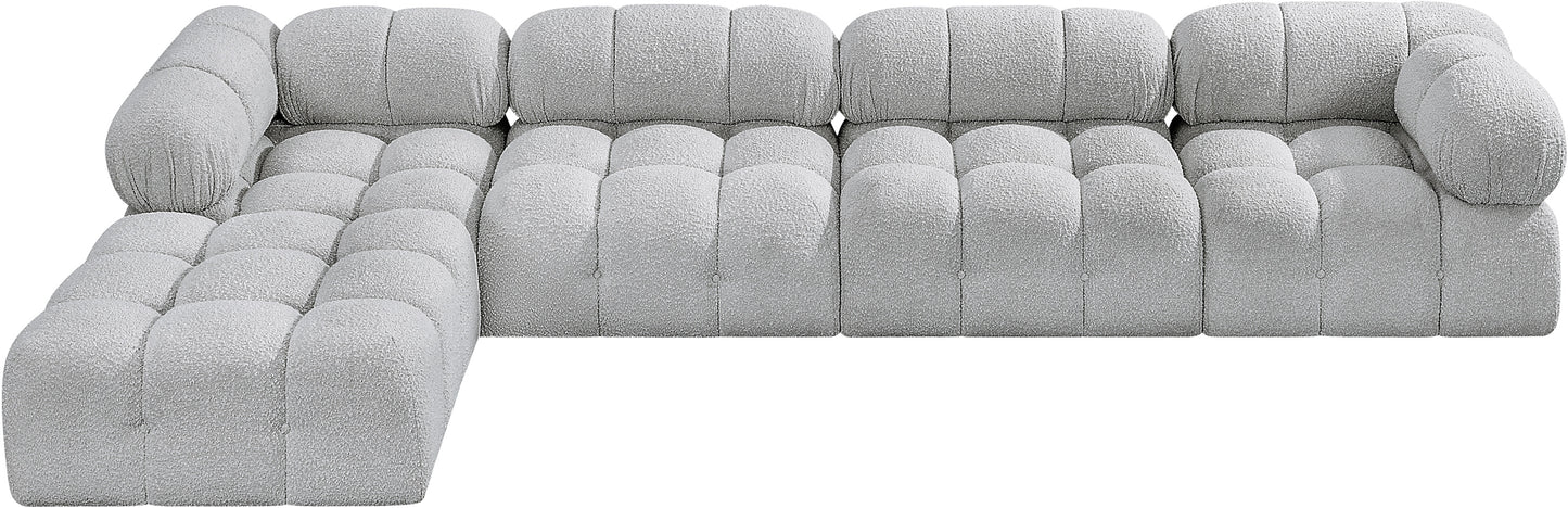 niya grey boucle fabric modular sectional sec5b