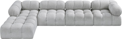 Niya Grey Boucle Fabric Modular Sectional Sec5B