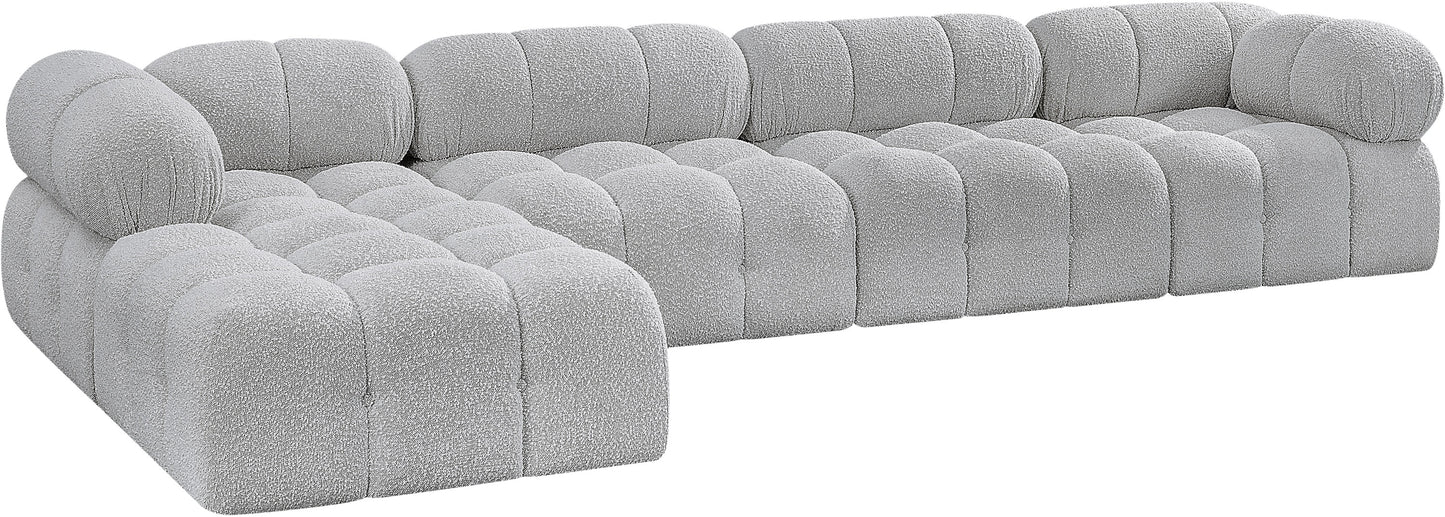 niya grey boucle fabric modular sectional sec5b