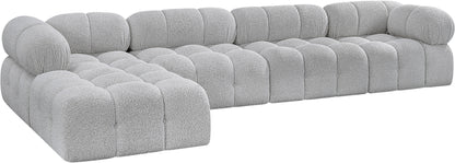 Niya Grey Boucle Fabric Modular Sectional Sec5B