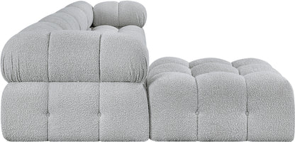 Niya Grey Boucle Fabric Modular Sectional Sec5B