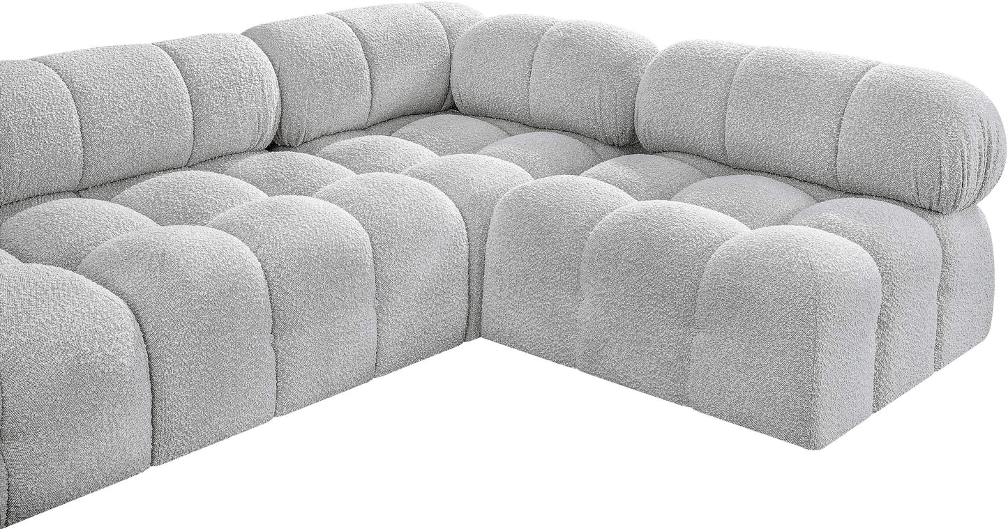 niya grey boucle fabric modular sectional sec5b